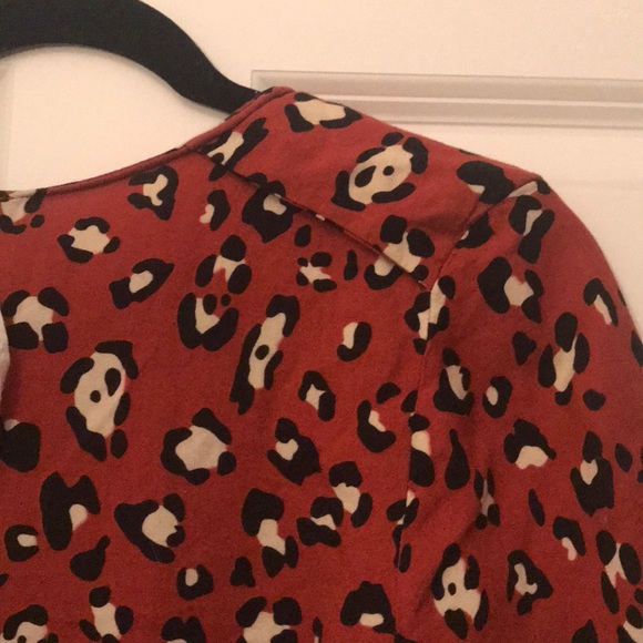 Orange and cheetah print shirt dress - Picture 2 of 5